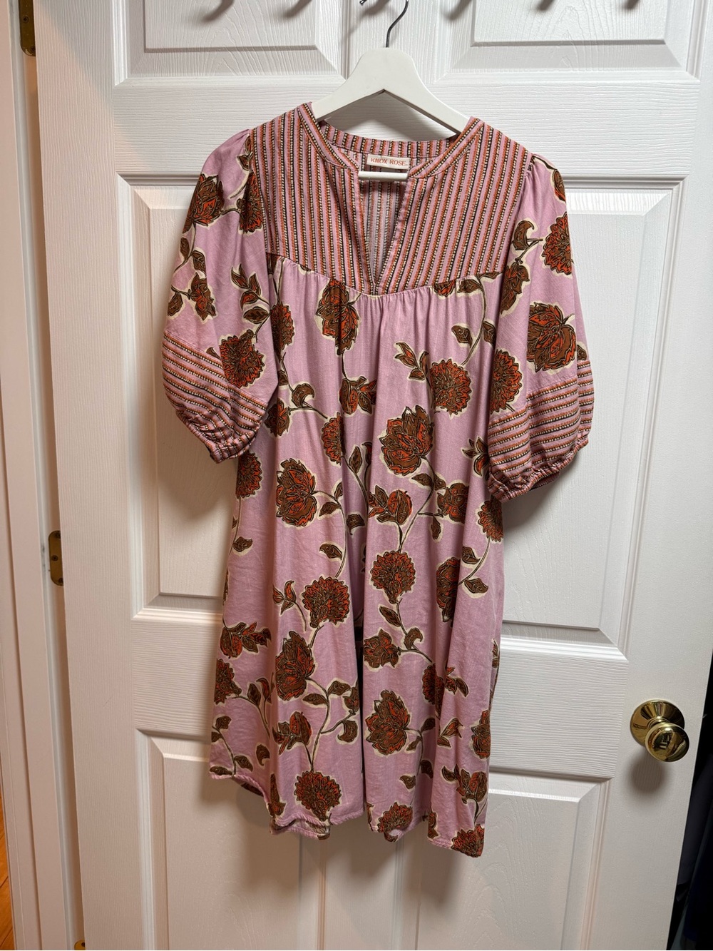 Knox Rose Pink Floral Puff-Sleeve Tunic Dress